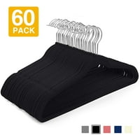 Non Slip Clothes Hangers Untral Thin Space Saving Felt Hangers IEOKE Velvet Hangers with Clips Slim Pants Suits and Skirts Hangers 20 Pack, Black